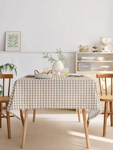 1 Peça Toalha de Mesa Retangular Xadrez, Toalha de Mesa Quadriculada em Estilo Fazenda Minimalista, Adequada para Piquenique na Primavera/Verão, Cozinha, Jantar, Restaurante, Festa de Feriado, Decoração de Mesa, Decoração de Outono, Decoração de Sala