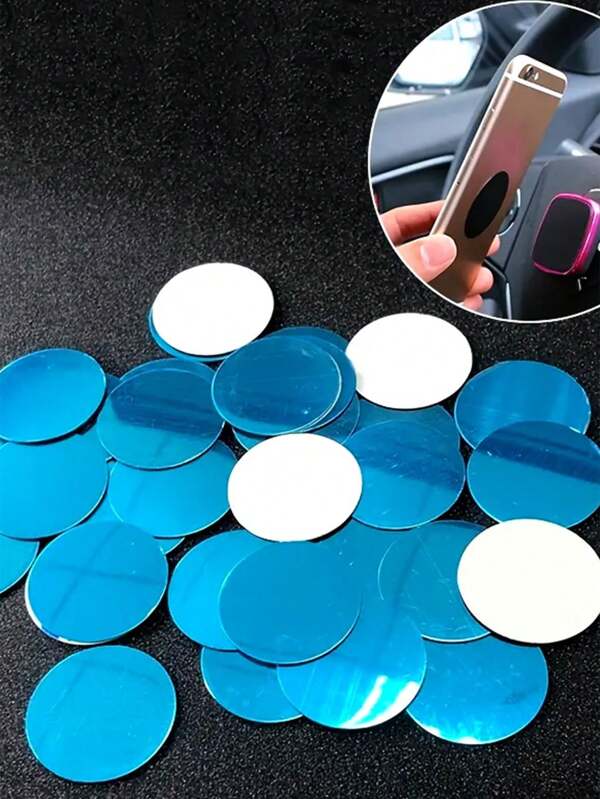 1/5/10/20 pièces Feuille aimantée de support de téléphone de voiture ultra-fine, patch métallique rond/carré magnétique puissant avec plateau en fer adhésif. Accessoires universels de support magnétique de téléphone portable et de tablette adaptés à de multiples scénarios