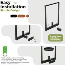 Wall Planters For Indoor Plants Metal WallMounted Plant Hanging Holder Hanger 2Pack 30 * 11 * 40Cm Black - 黑色 - 查看 5