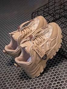 Zapatillas deportivas de malla para niños, zapatillas de running ligeras y cómodas para niños. - Caqui - Ver 6