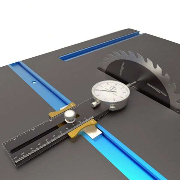 Herramienta de calibrador de dial de sierra de mesa de aluminio - Accesorio multiusos A para corrección de paralelismo de hoja de Sierra de carpintería