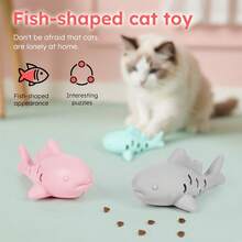 Pet Silicone Fish-Shaped Food Leak Educational Toy Pet Bite Resistance Training Fun Cat And Dog Toy