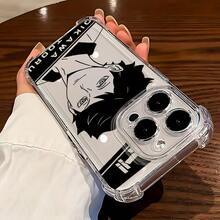 Funda de Teléfono de Anime de Voleibol Clásico Oikawa Compatible con iPhone 16, 15, 14, 13, 12, 11 Pro Max, X, XR, XS Max, 8, 7 Plus, con una Cubierta Trasera Transparente y Suave para Protección contra Caídas. - Transparente - Ver 6