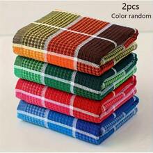 2 件大尺寸厨房洗碗布，超柔软棉质吸水擦拭布，亮色酒吧/茶巾，用于清洁和擦干餐具和家居 - 彩色 - 查看 13