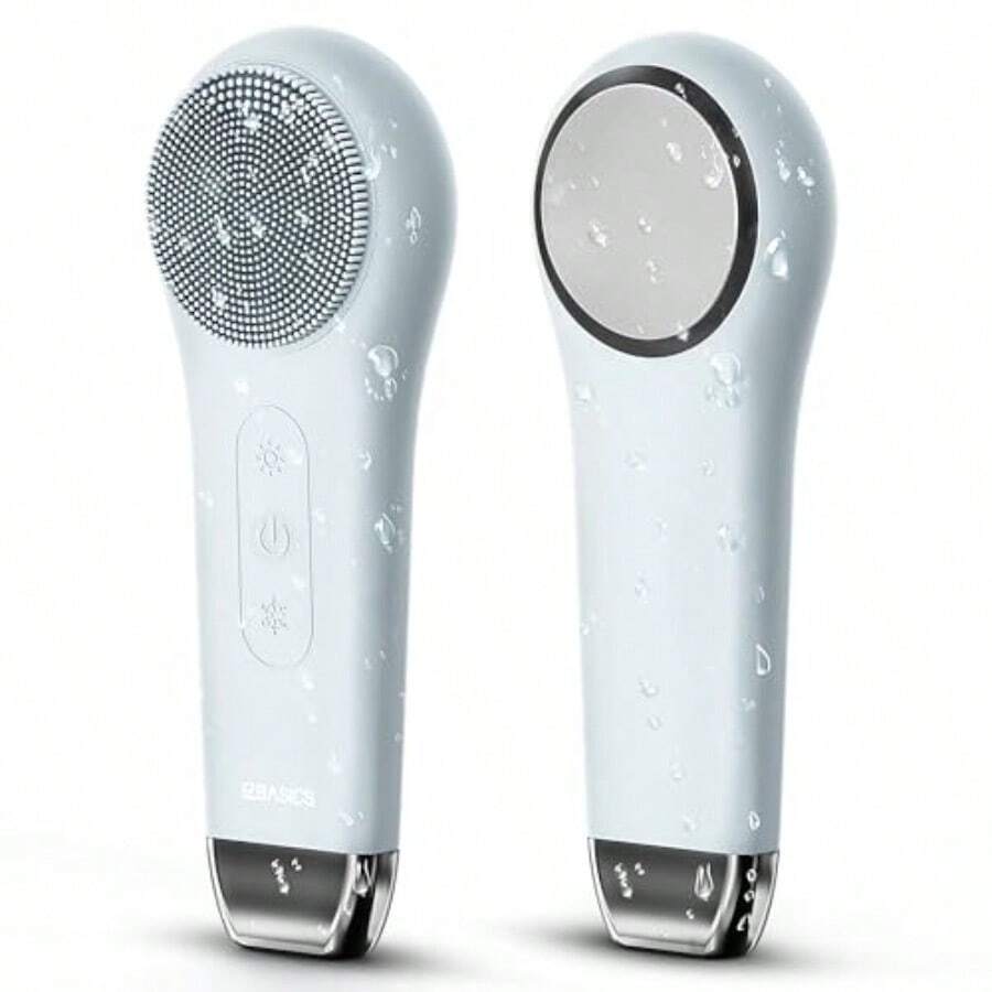 EZBASICS Facial Cleansing Brush Face Scrubber Waterproof Face Scrub Brush For Men And Women Rechargeable Face Brushes For Facial Electric Silicone Face Scrubber Cleanser Brush 1 Pack+3 Modes Light Grey - 淺灰色 - 查看 1