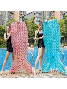 1 pezzo Materasso gonfiabile a forma di sirena, disponibile in rosso e blu, con oggetti galleggianti per feste in piscina e in acqua, adatto per feste a tema sirena, intrattenimento in spiaggia, giochi in spiaggia, regali estivi, feste di vacanza, vacanze e relax. Puoi sdraiarti felicemente tutto il giorno.