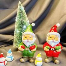 1 Peça, Escultura Simples de Papai Noel em Resina, Pequenas Estatuetas Natalinas, Adequadas para Jardim, Casa e Decoração de Quarto, Decorações Multifuncionais para Feriados como Natal, Halloween, Páscoa, Ação de Graças - Para Uso Interno e Externo, Sem Necessidade de Eletricidade