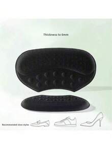 2pcs Self-Adhesive Heel Pads In Beige, Black And Brown - Hypoallergenic Polyester Fiber Anti-Slip And Blister Inserts For Oversized Shoes - Multicolor - View 11