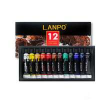 12/24 couleurs Ensemble de peinture en verre de 12/24 ml pour artisanat DIY - peintures polyvalentes en gel avec pinceau et palette pour papier, murs, verrerie et art sur fenêtre - Ensembles - Voir 8