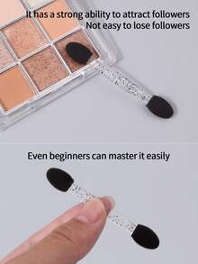 50pcs Double-Sided Makeup Sponge Eyeshadow Blender Brush, Multi-Functional Beginner's Professional Makeup Tools, Portable - Black - View 5