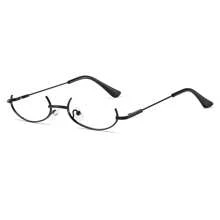 1 pièce Monture de lunettes de mode à demi-bord ovale pour femmes, accessoire de mode au style rétro