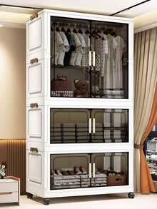 5/4/3/2/1-Layer Simple Wardrobe, DIY Bedroom Adult/Baby Clothes Storage Cabinet, Foldable Thick Kids Plastic Organizer - Multicolor - View 3