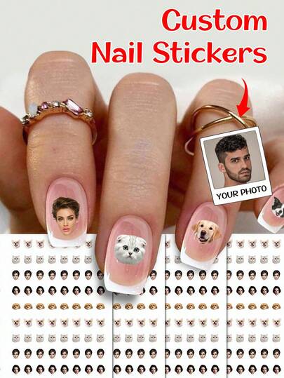 Personalized Custom Photo Nail Waterproof Decals, Custom Face Nail Sticker, Custom Nail Decals, Fashionable Nail Art, Custom Nail Decals, Custom Face Sticker, Personalized Christmas Gift, Nail Sticker Practice Sheet, DIY Nail Art Sheet, Valentine's Day Gift, Wedding Gifts, Wedding Accessories, BridemaidsGift, Christmas Gift, Christmas Decor, Thanksgiving Gift, New Year Gift, Party Decor Nail Supplies Nails