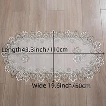 1 件优雅蕾丝桌旗，椭圆形涤纶桌布，四季皆宜，适用于餐桌、茶几、梳妆台、时尚家居装饰，非常适合家庭聚会、宴会、婚礼、派对、咖啡馆和酒店，以及万圣节、感恩节、圣诞节装饰。多种尺寸可选：15.7x35.4 英寸/19.6x43.3 英寸/23.6x47.2 英寸 - 咖色 - 查看 12