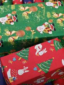 1 张 5 米/10 米大卷圣诞包装纸，牛皮纸