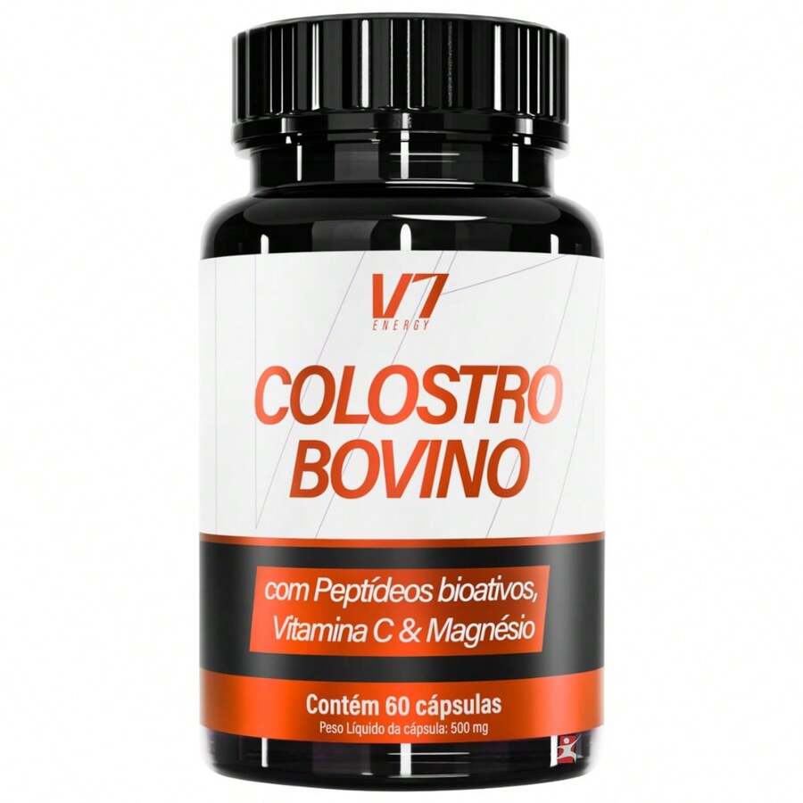 COLOSTRO BOVINO + PEPTÍDEOS BIOATIVOS + VITAMINA C + MAGNÉSIO 60 CAPS - V7 ENERGY - Sem Sabor - Visão 1