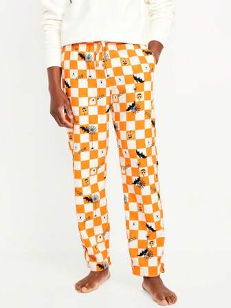 1pc Men's 2-Pocket Halloween & Christmas Loungewear Pajama Pants With Drawstring, Suitable For Spring, Autumn, Summer And Winter