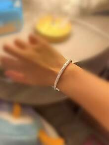 1 件优雅女士 925 纯银闪亮星星可调节手链，奢华简约金属首饰，送给朋友的礼物 - 銀色 - 查看 6