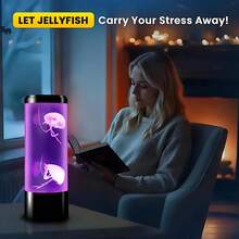 LED Jellyfish Lamp, Electric Aquarium Ocean Night Light, 7 Color Changing Atmosphere, USB/Battery Double Power Desktop Decor Lighting, Suitable For Living Room, Bedroom, Home, Holiday Gift - Batteries Not Included