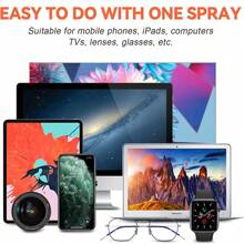 1 pièce Kit de nettoyage d'écran 3-en-1 Nettoyant pour écran tactile avec flacon, outil et chiffon microfibre pour accessoires d'écran de mobile/ordinateur portable/tablette/TV/moniteur/voiture, cuisine