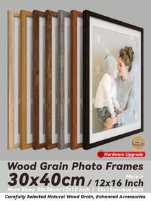 30x40cm/30x30cm/15x15cm Wood Grain Photo Frame (Hardware Upgrade) For Wall/Diamond Painting, Large Multi Collage Gallery Picture Frame For Photo Wall, Classic/Simple/Cottagecore/Retro/All-Match, Material, Gift For Birthday/Wedding/Family/Home