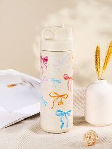 Yocity 1 件 550ml/18.6oz 蝴蝶结圆点系列，保温杯，翻盖水瓶，真空瓶旅行和户外杯，健身房和运动水壶，平底杯，汽车杯，冬季和夏季饮具，节日礼物。 - 彩色 - 查看 14