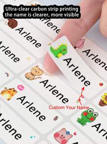 Customized Transparent Name Label - Customizable Text Name Label, Waterproof, Personalized PET Material, Various Packaging 30/60/120/240/360/480 Sets, Suitable For Organizing Files, Numbering, For Teenagers, Junior High School Students, Middle School Students, High School Senior High School Students, College Students, University Students, Freshman, Sophomore, Underclassmen