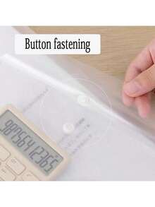 5PCS/10PCS/20PCS Transparent White PP Plastic A4 Document Bags, Modern Simple Multipurpose Waterproof Anti-Fouling Snap Button, Back To School & Office Supplies, Student File Folders - White - View 4