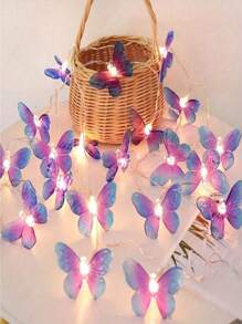 1pc Romantic 3D Butterfly LED Fairy Light, Artistic Decorative Butterfly Animal Theme, Battery Powered, Perfect For Valentine's Day Decor, Ideal Birthday Gift, Wedding Decoration, Suitable For Indoor Home & Outdoor Garden, Bedroom, Park, Festival Party Ambience Lighting, Wedding Table Center Piece, Thanksgiving, New Year, Floral Arrangement, 59/118ft, For Flowers, Gifts And Decor, Dreamlike Ambiance