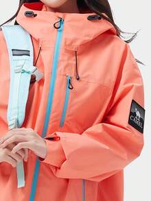 CAMEL CROWN 3-In-1 Waterproof Jacket For Outdoor Hiking, Skiing And Camping - Pink Orange - View 3