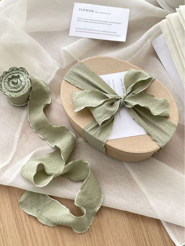 4cm Cinta plisada, Día de la Madre, Día de San Valentín, con borde rizado elástico de alta gama, para embalaje de cajas de tartas de cumpleaños, regalos, lazos DIY, ramos de flores, empaque de pasteles