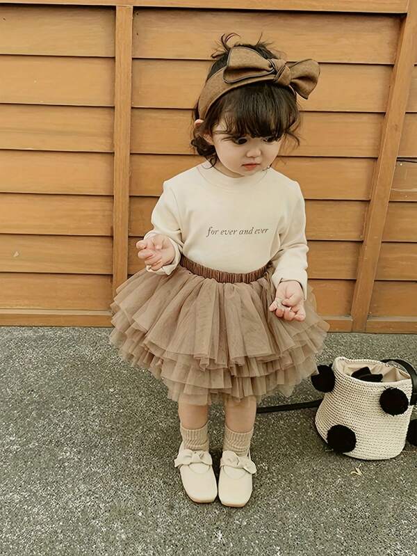 Girl Tulle Puff Cake Skirt, Versatile New Style Children Skirt