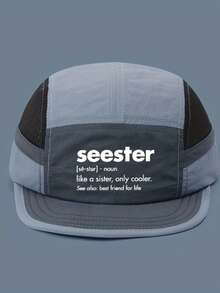 1 件时尚简约字母棒球帽，透气运动帽，休闲短檐太阳帽，男女理想礼物，春夏 - 字母印花 - 查看 9