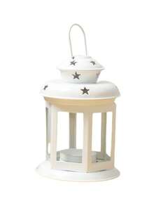 1个铁艺烛台，镂空星形装饰，圣诞蜡烛，铁艺装饰灯笼，户外家居装饰灯笼