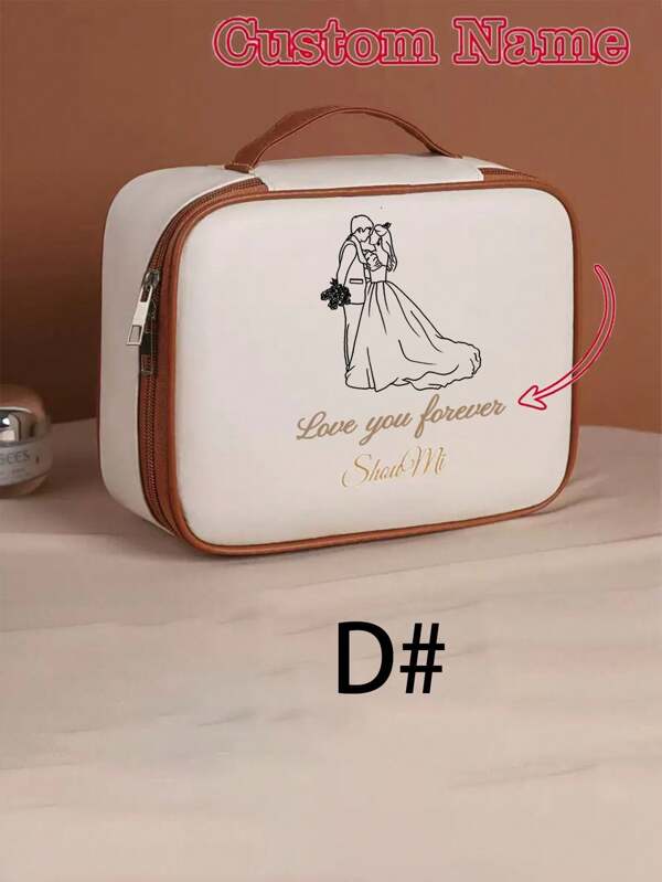 1pc Customized 26 Letter Pattern Text, Multiple Customizable Text Options, Freely Split, Large Capacity High-End Multifunctional Cosmetic Bag, Niche Design Cosmetic Storage Bag, Cosmetic Tool Bag, Multifunctional, Multipurpose, Large Capacity, Functional, Practical, All-Purpose Minimalist, Vacation Atmosphere/Vacation, Minimalistic, Personalized Casual Name