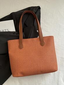 全新时尚奢华高端多功能女士单肩托特包 - 棕色 - 查看 8