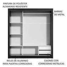 Ropero Closet Madesa Lyon 3 Puertas 2 Cajones Color Negro - Negro - Ver 7