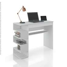 Elite Gaming Computer Table – Compact Desk With Side Niches – Ideal For Study, Work Or Games – Assorted Colors - Blanco - Ver 2