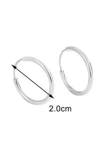 Charm-In 1 对女士镀铂金简约环形耳环，镀层厚度 0.03-0.05μm