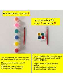 50件套水彩画套装，包含水彩纸、水彩颜料、1张着色卡、1支画笔、1盒四色半干颜料。 - 彩色 - 查看 7