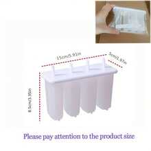 4 格冰棒棒糖模具，自制 DIY 冰淇淋机，创意冰棒模具盒，夏季厨房工具，厨房配件，家用厨具 - 彩色 - 查看 7