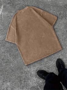 Me'n'TROY ELLIS... THE SUM JOCK Printed Breathable Cotton T-Shirt, Comfortable And Vibrant Summer Street Short Sleeve, Cool Design Retro Men's Top - Coffee Brown - View 2
