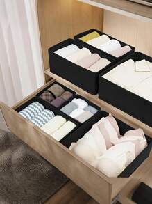 1/6 Stück faltbare Stoff-Aufbewahrungsboxen, Kleiderschrank Schubladen Organizer Behälter für Kleidung, Unterwäsche, Büstenhalter, Socken, Wäsche
