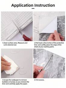 1 件奢华白色背景大理石图案自粘壁纸适用于电视墙、客厅、卧室、现代简约风格 3D 立体墙面装饰自粘家居墙面装饰、装修贴纸可撕墙板、墙纸、壁纸墙贴房间装饰 - 白金 - 查看 10