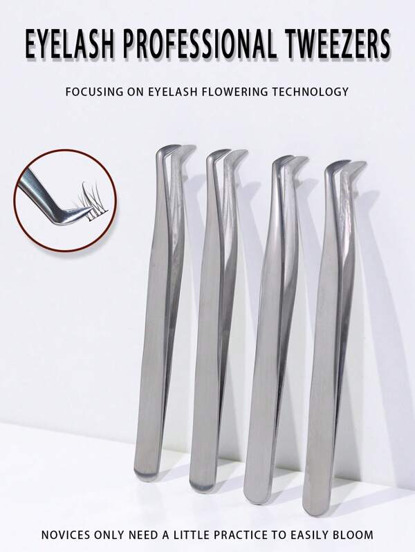 Arched Eyebrow Tweezers Eyelash Extension Stainless Steel Tweezer For Beginners Comfortable To Use