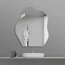 1Pc Asymmetrical Acrylic Mirror Wall Decor, Frameless Vanity Mirrors For Living Room Bedroom Home Office, Bathroom Wall Mirror, Stickers, Wall Decal, Vinyl Decal For Home Decorations, Spring Decoration Items Refresh Your Home, Rama Decoration Stickers Back To School Room Decor School Supplies