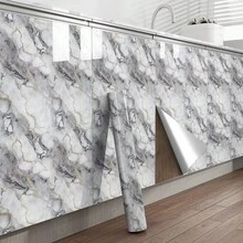 1卷防水防油厨房墙贴自粘式耐热加厚橱柜炉灶台面翻新壁纸