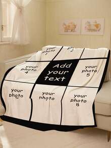 Customized 9-Grid Photo Blanket, Memorial Throw Blanket, Newborn Baby Blanket, Birthday Gift, Name Baby Blanket - Multicolor - View 9
