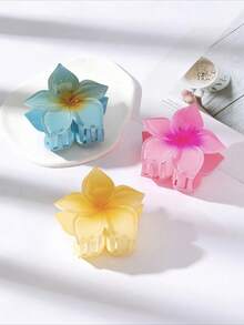 4pcs Gradient Lily Flower Claw Clips, Versatile Hair Accessories Flower Hair Clips Boho Hair Claw, Beach Accessories