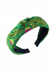 1pc New Wide Knotted Headband, Retro Palace Style Fashion Embroidered Fabric Headband For Women Travel Accessories Hair Band Diadema Hair Hoop - Multicolor - View 15